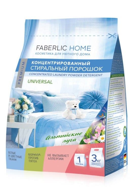 Концентрированный стиральный порошок универсальный «Альпийские луга» Faberlic
