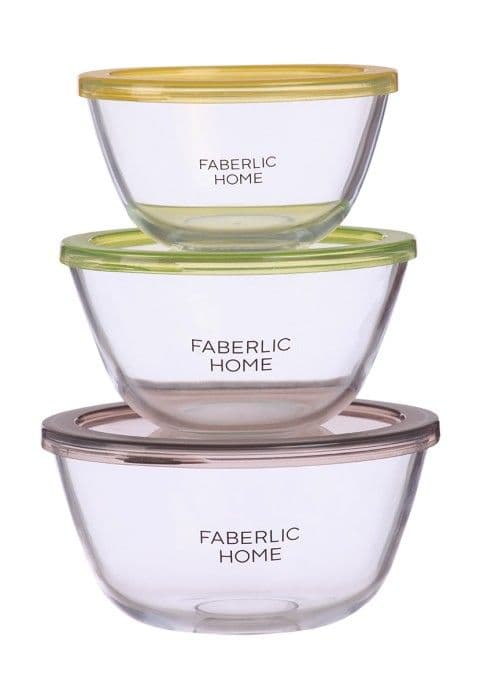 Миска из термостойкого стекла с крышкой Faberlic