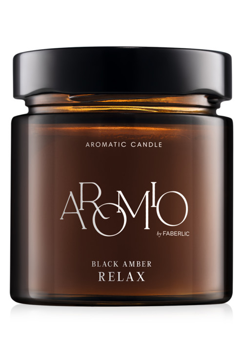 Ароматическая свеча «Black Amber AROMIO» Faberlic