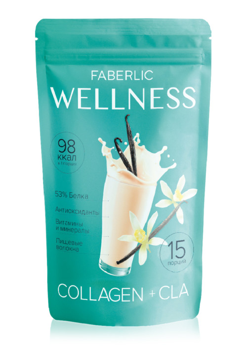 Протеиновый коктейль с коллагеном и CLA «Wellness» со вкусом ванили Faberlic
