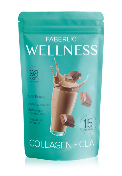 Протеиновый коктейль с коллагеном и CLA «Wellness» со вкусом шоколада Faberlic