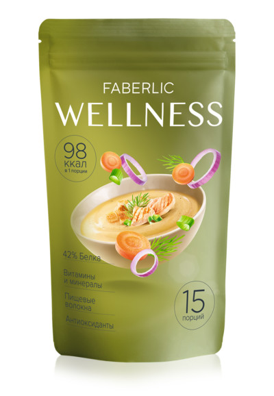 Сухой белковый суп Wellness со вкусом «Куриный с зеленью» Faberlic