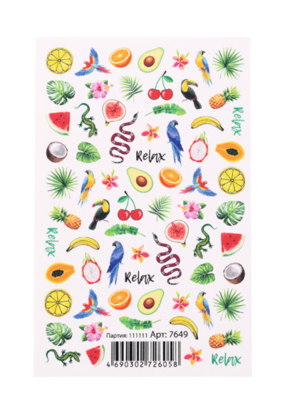 Переводные наклейки для дизайна ногтей «Прогулка по джунглям» Faberlic