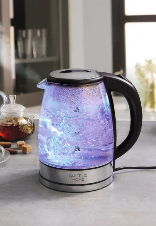 Чайник электрический стеклянный с подсветкой Faberlic